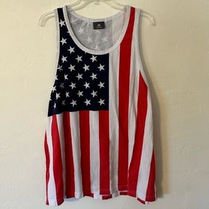 H&M United States Of America USA US Flag Patriotic Graphic Tank Shirt Mens XL